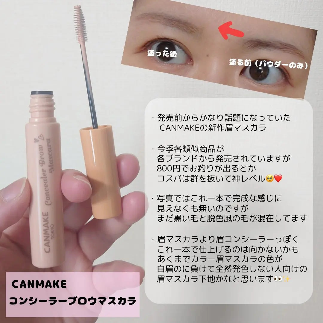 Canmake Concealer Brow Mascara. 眉毛遮瑕膏