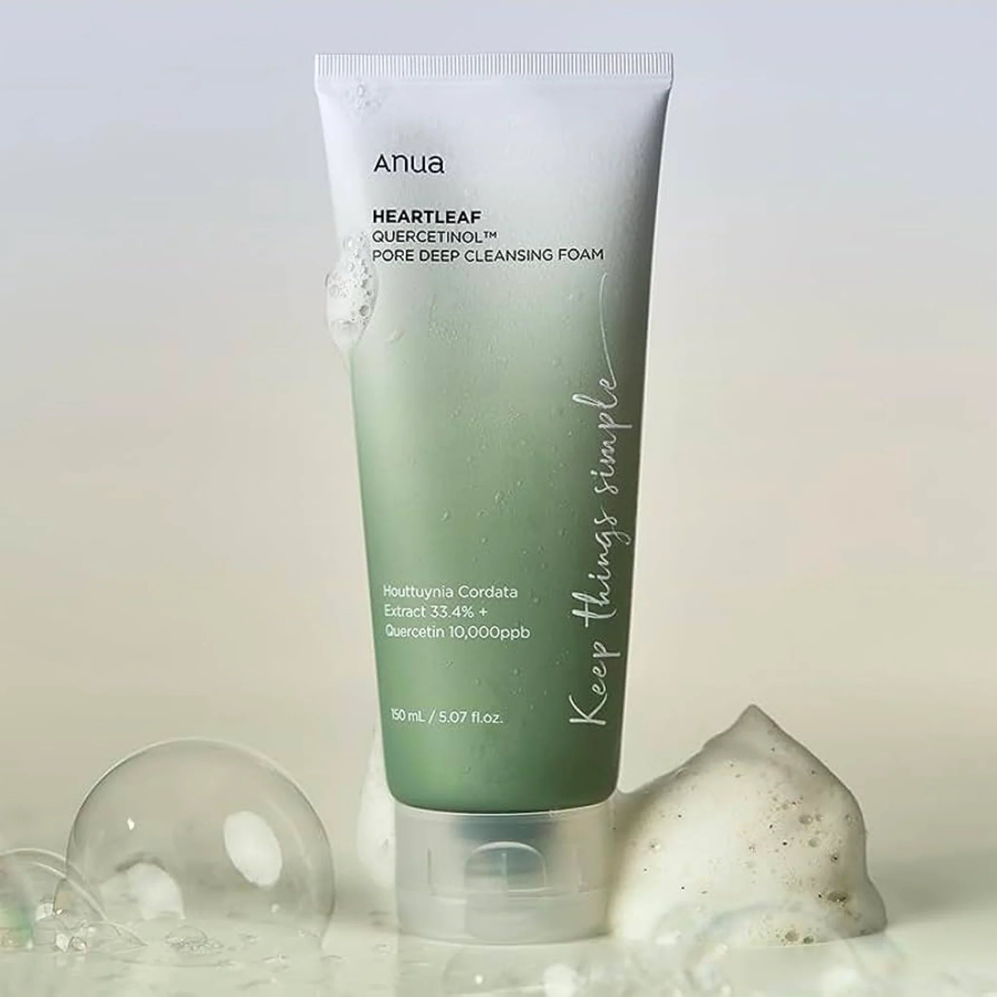 ANUA Heartleaf Quercetinol Pore Deep Cleansing Foam 槲皮素毛孔深清潔面乳150毫升