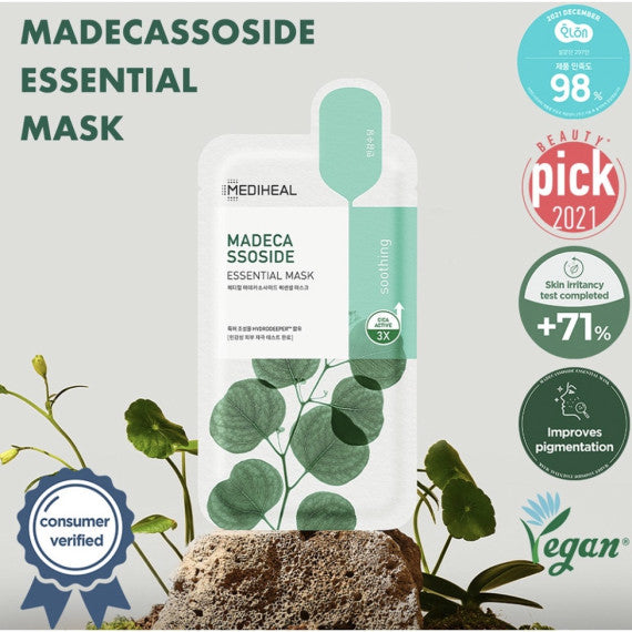 Mediheal Madecassoside Essential Mask 3X活性積雪草舒緩保濕面膜｜美白去印