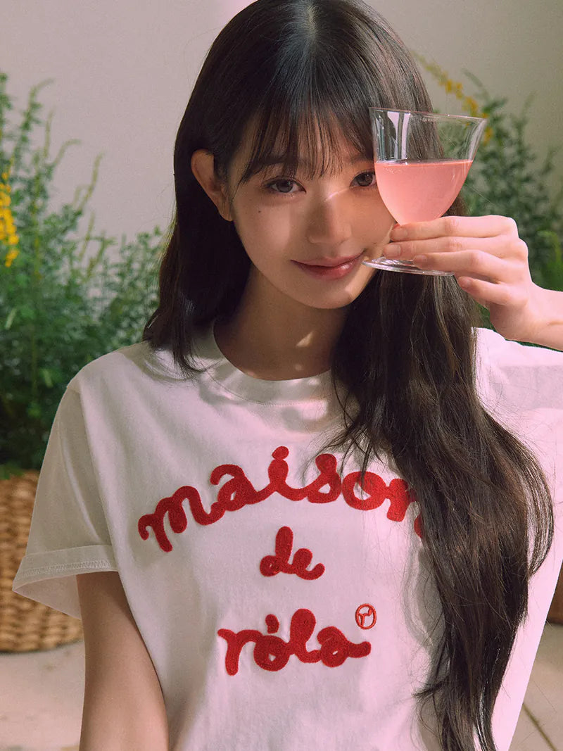 ROLA ROLA MAISON DE ROLA EMBROIDERY T-SHIRT 4 COLOR #WONYOUNG同款