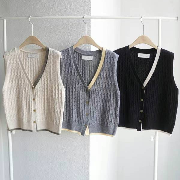 Collage V Neck Sweater Vest