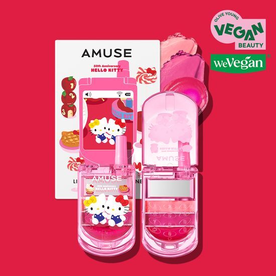 【限量】Amuse x Hello Kitty 掀蓋式手機三色唇頰霜｜一開賣就售罄｜COMEBACK 款