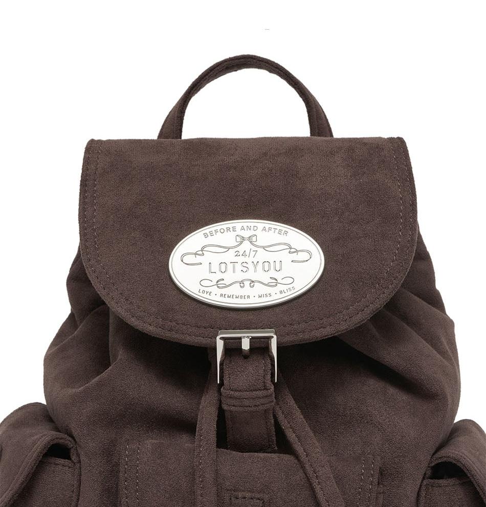 LOTSYOU Nostalgia Chubby Backpack Brown