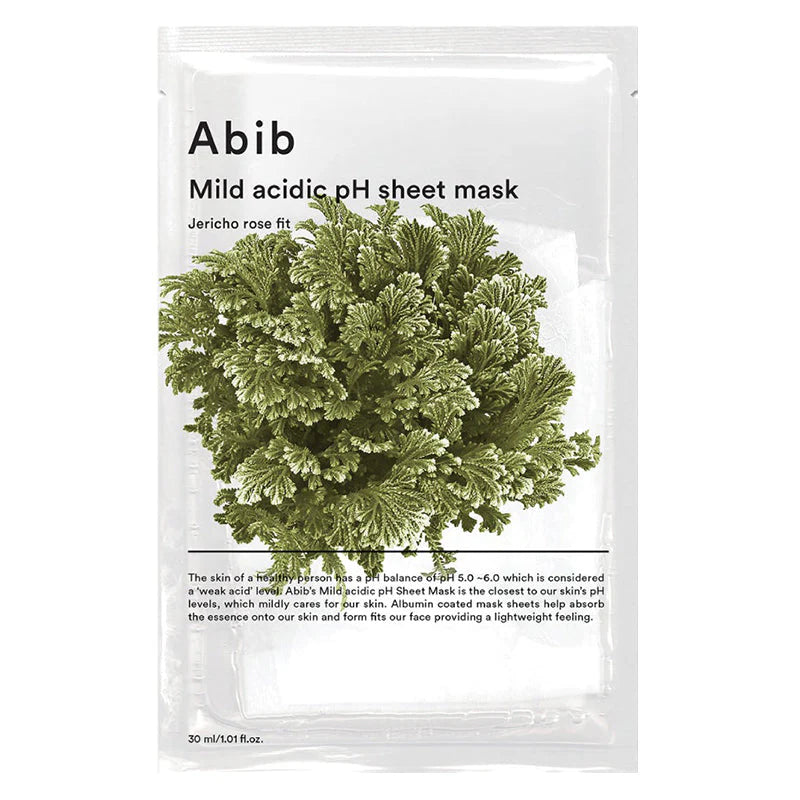 Abib Mild Acidic pH Sheet Mask Jericho Rose Fit 弱酸性8小時長效保濕復活草面膜