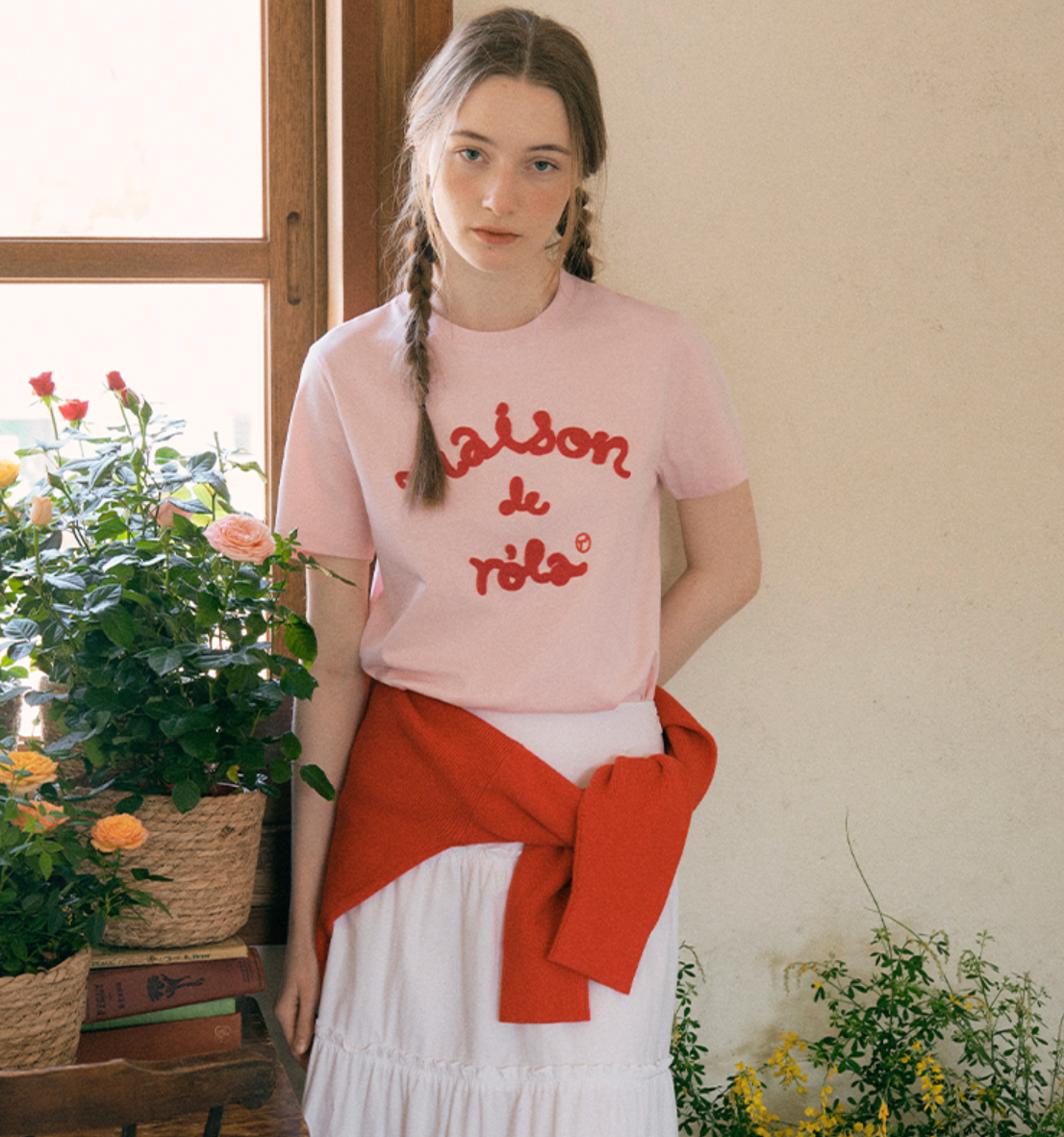 ROLA ROLA MAISON DE ROLA EMBROIDERY T-SHIRT 4 COLOR #WONYOUNG同款