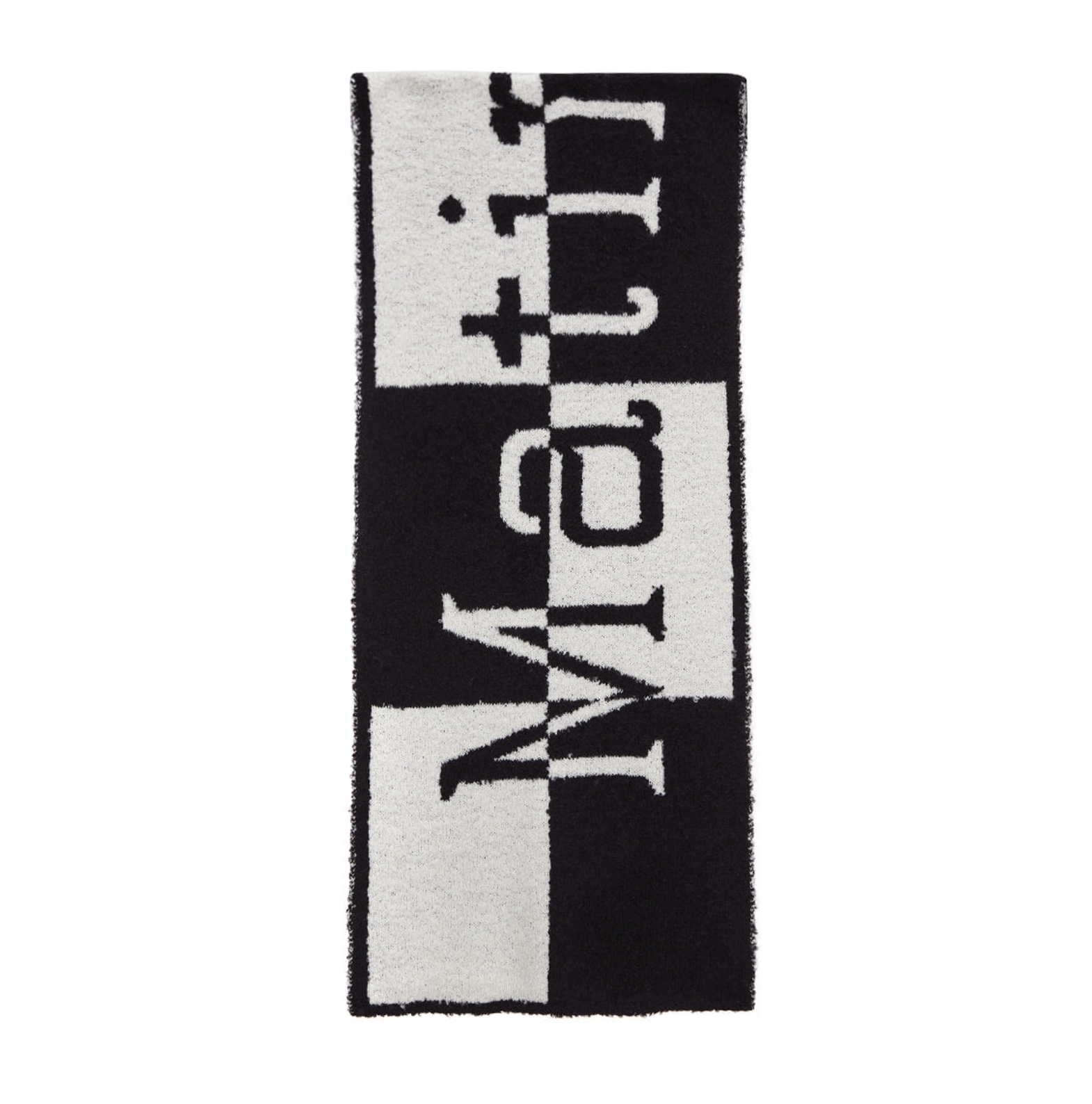 Matin Kim LOGO CHECKBOARD MUFFLER IN GREY