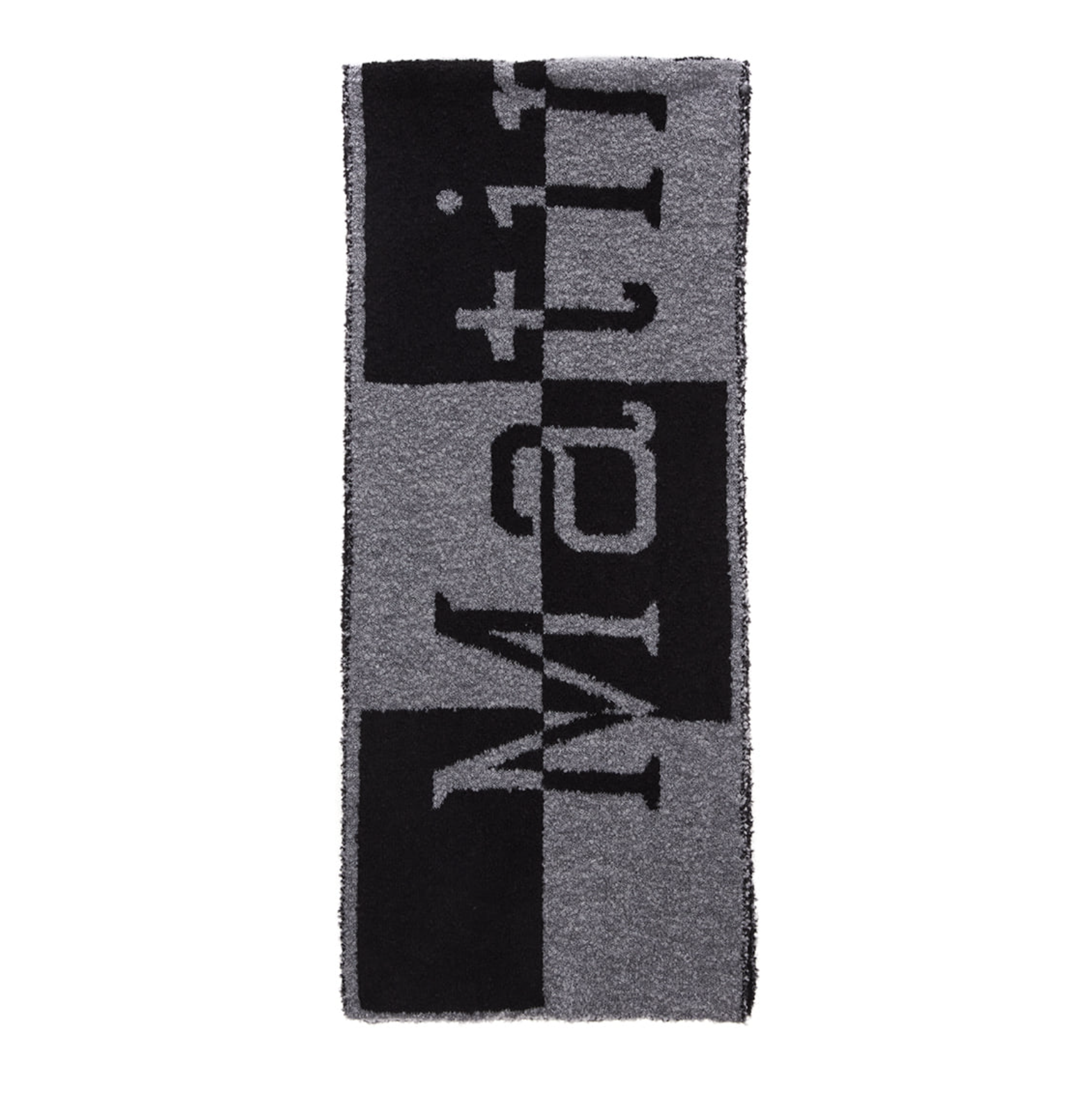 Matin Kim LOGO CHECKBOARD MUFFLER IN GREY