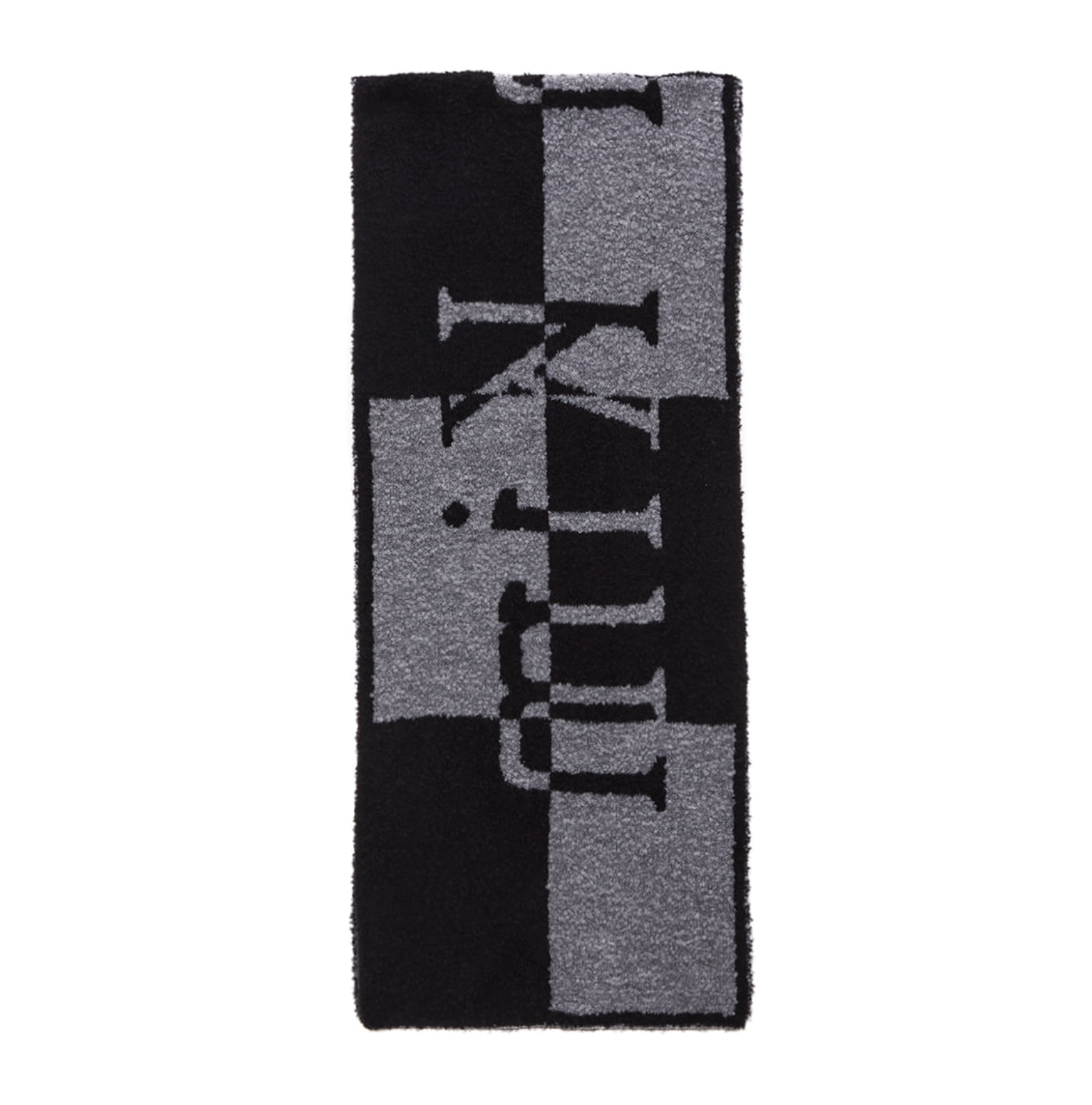 Matin Kim LOGO CHECKBOARD MUFFLER IN GREY