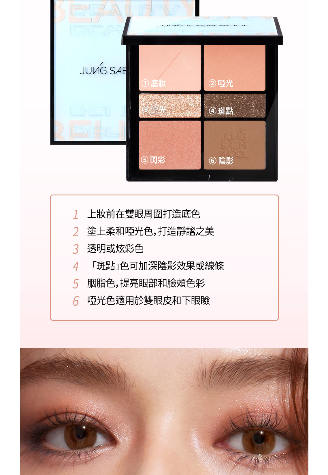 JUNG SAEM MOOL Beauty Artist Eye Palette專業六色眼影盤