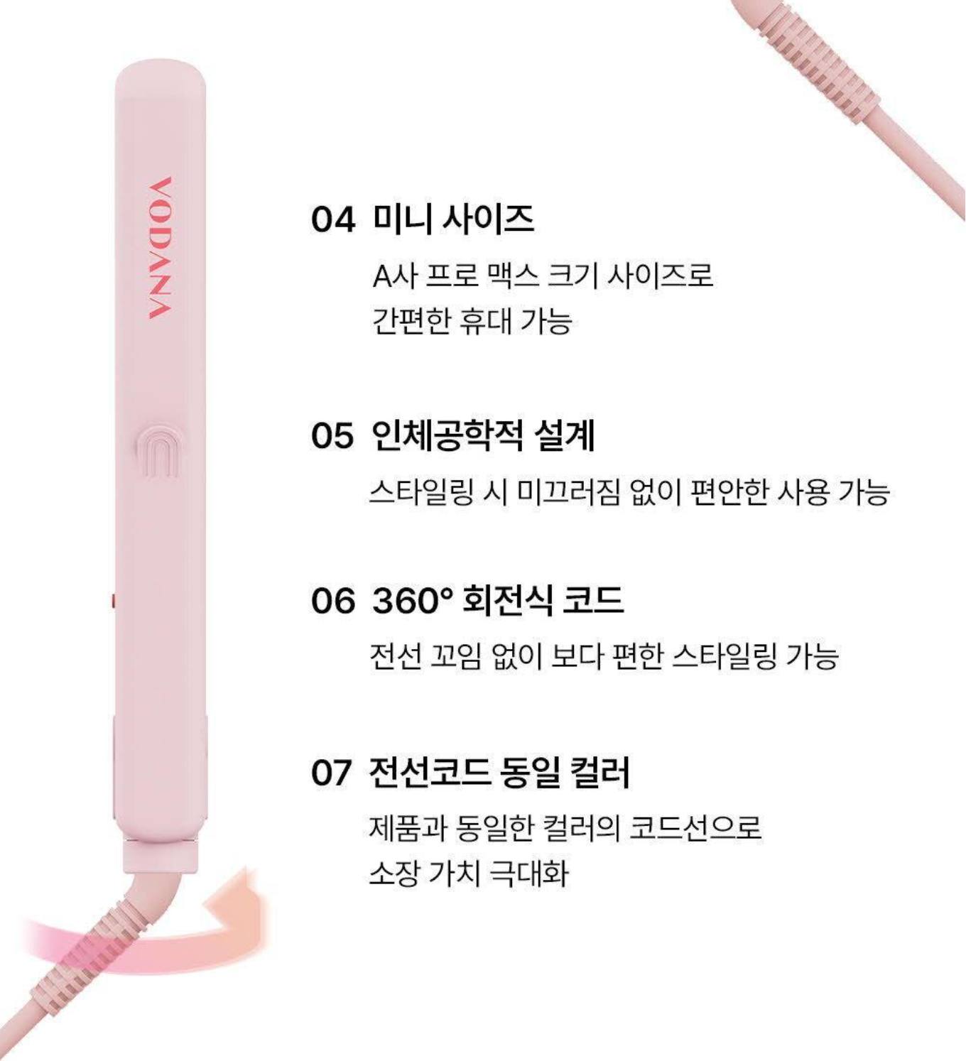 Vodana Pocket Mini Flat Iron Pink Vanilla 迷你便攜直髮夾