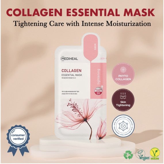 Mediheal Collagen Essential Mask 3X膠原蛋白彈力緊緻抗老精華面膜｜減淡皺紋功能