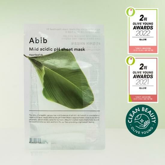 Abib Mild Acidic PH Sheet Mask Heartleaf Fit 弱酸性去痘緩敏魚腥草面膜